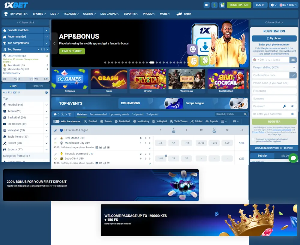 1xBet Sportsbook and Casino and Welcome Bonus Screenshot